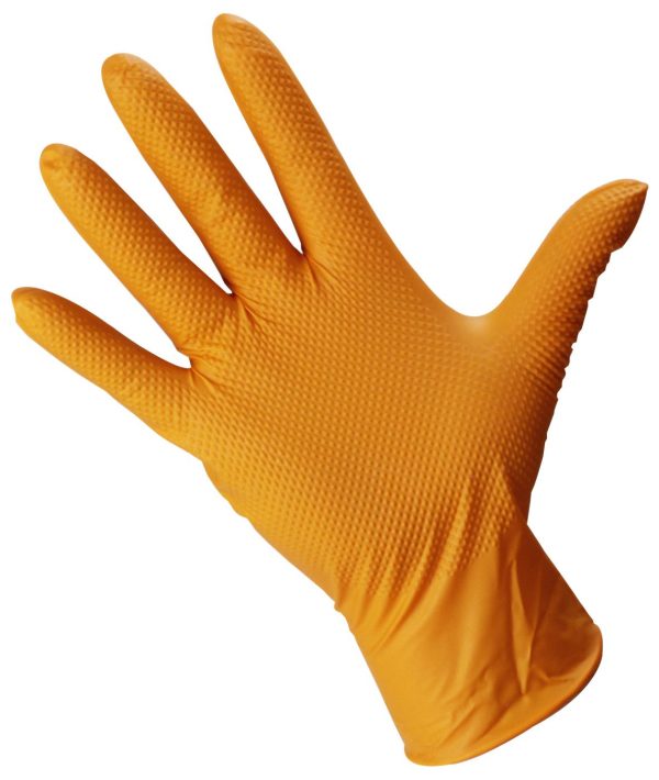 Mercator Ideall Grip Orange Nitrile Gloves 50's - Image 4