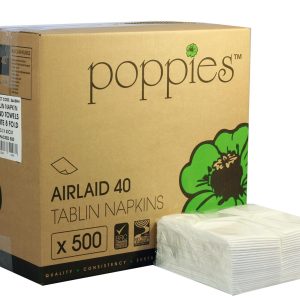 Poppies Airlaid White 8-Fold Napkin / Hand Towel 33 x 40cm
