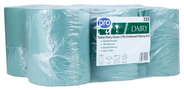 PRO Tufcel Dairy Green Centrefeed Roll 2 Ply 140m - Image 3