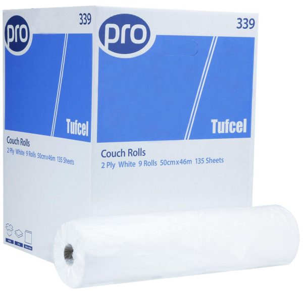 Luxury 2 Ply White Premium Couch Rolls – 50 cm x 46 m