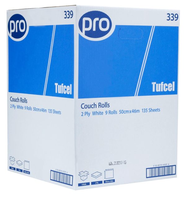 Luxury 2 Ply White Premium Couch Rolls – 50 cm x 46 m - Image 2