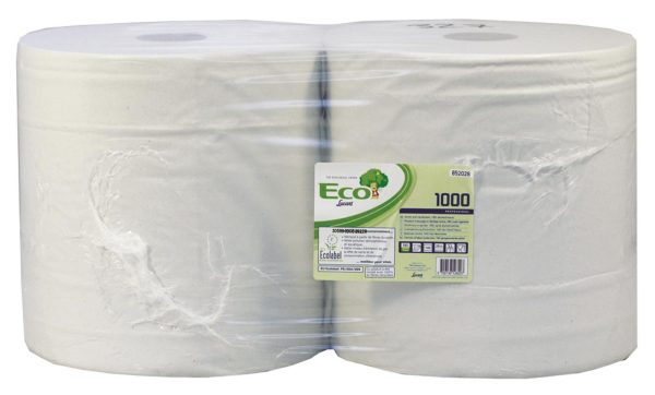 Lucart Eco White 2 Ply Recycled White Wiping Roll 852028Z