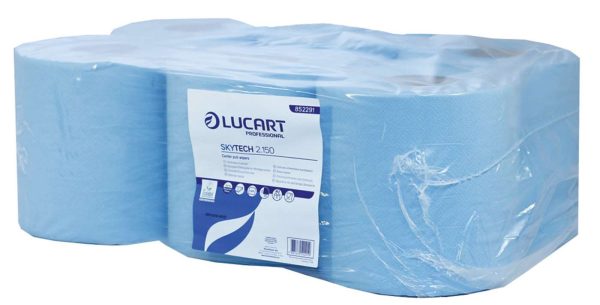 SkyTech 2 Ply Blue Centrefeed Roll – 20cm x 150m - Image 2