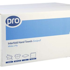 PRO Premium Easipull V-Fold 2 Ply White Paper Hand Towels