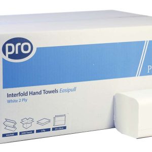 PRO Premium Easipull V-Fold 2 Ply White Paper Towels – 25 x 23 cm