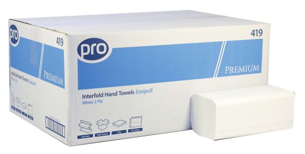 PRO Premium Easipull V-Fold 2 Ply White Paper Hand Towels - Image 3
