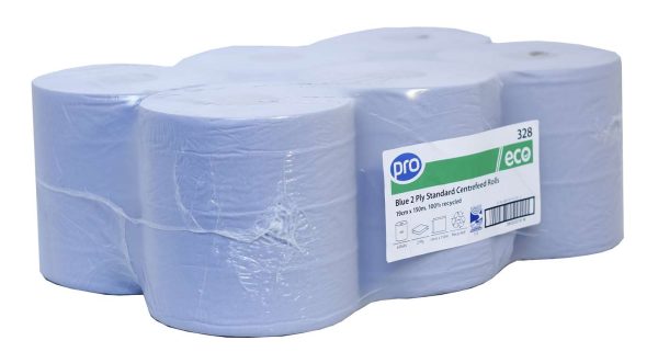 PRO Blue 2 Ply Centrefeed Roll 19cm x 150m - Image 3