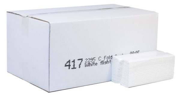 PRO C-Fold 2 Ply White Paper Hand Towels – 22 x 25 cm