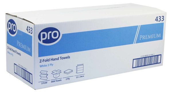 PRO Z-Fold 2 Ply White Paper Towels 22 x 24cm - Image 2