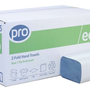 PRO Eco Z-Fold 1 Ply Blue Paper Towel – 22.4 x 24 cm