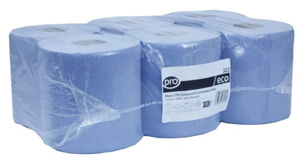PRO Blue 2 Ply Centrefeed Roll 16.6cm x 120m - Image 2