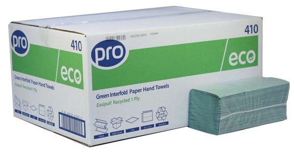 PRO Eco V-Fold 1 Ply Recycled Paper Towels – 25 x 21 cm - Image 2