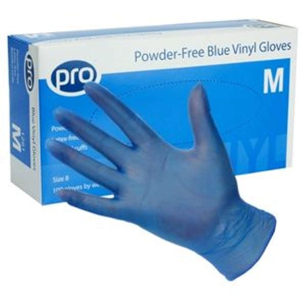 PRO Powder-Free Blue Vinyl Gloves