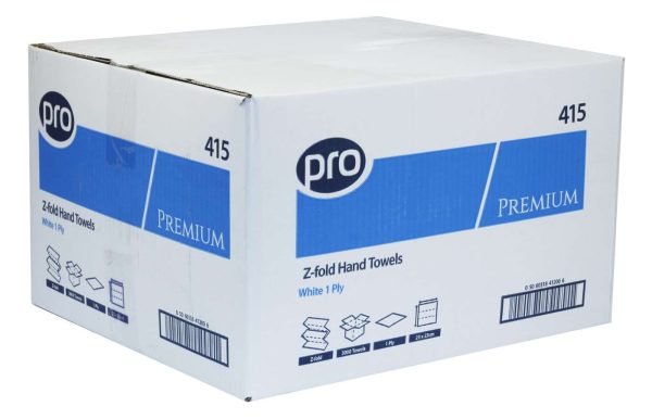 PRO Premium Z-Fold White 1 Ply Paper Towels – 23 x 23 cm - Image 2