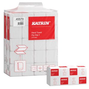 Katrin Classic Zig Zag 2 Ply White Handypack Paper Towels – 23 x 22.4 cm