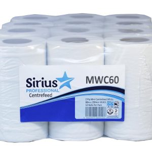 White Economy 2 Ply Mini Centrefeed Roll