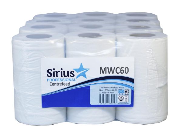 White Economy 2 Ply Mini Centrefeed Roll