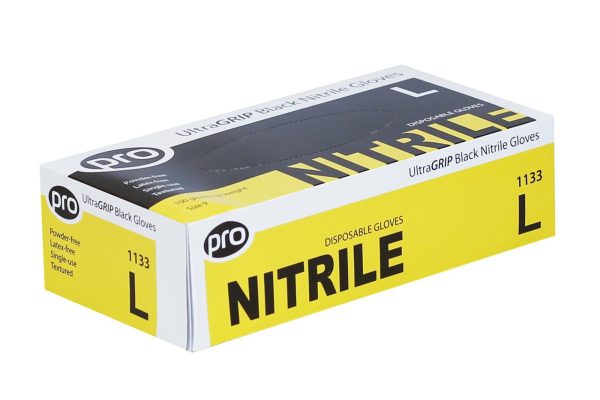 PRO UltraGRIP Black Nitrile Gloves - Image 2
