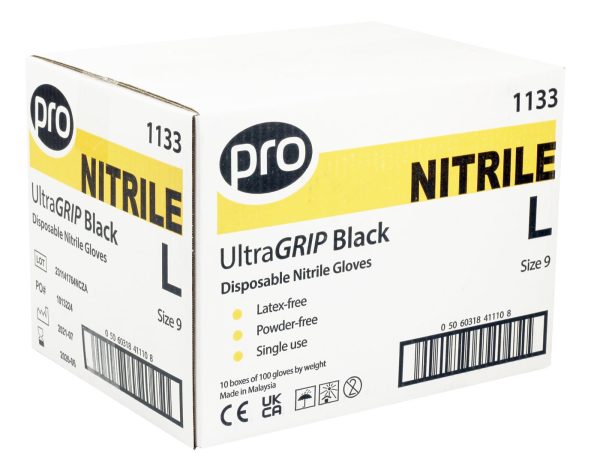 PRO UltraGRIP Black Nitrile Gloves - Image 3