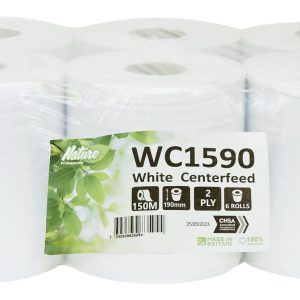 White 2 Ply Centrefeed Roll 17.5cm x 150m