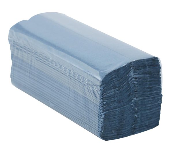 C-Fold 1-Ply Blue Paper Towels – 22 x 25 cm - Image 3