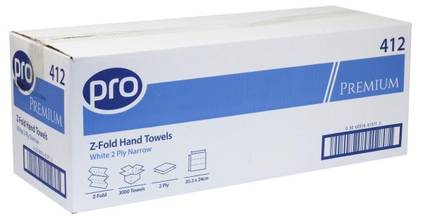 PRO Premium Z-Fold 2 Ply White Paper Towels – 20.3 x 24 cm - Image 2