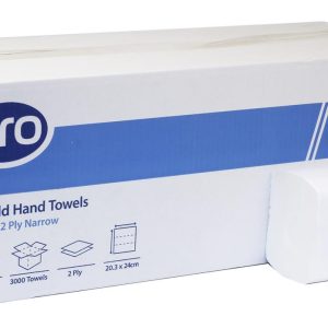 PRO Premium Z-Fold 2 Ply White Paper Towels – 20.3 x 24 cm