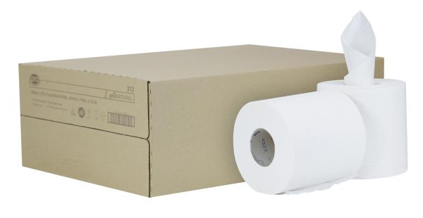 PRO Natural White 2-Ply Centrefeed Roll – 19cm x 150m - Image 2
