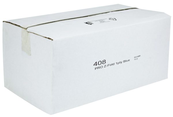 PRO Eco Z-Fold 1 Ply Blue Hand Towels – 20.3 x 24 cm - Image 2