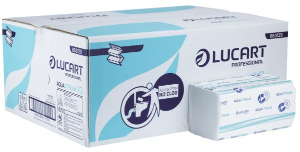 Lucart AquaStream V-Fold 2 Ply White Hand Towels – 21 x 21 cm Narrow Width