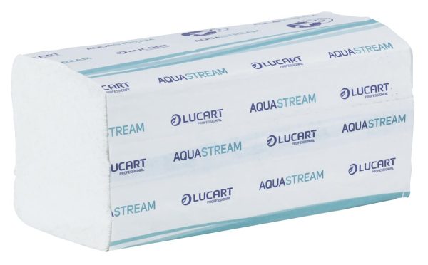 Lucart AquaStream V-Fold 2 Ply White Hand Towels – 21 x 21 cm Narrow Width - Image 3