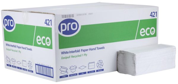 PRO Eco V-Fold 1 Ply Recycled Paper Towels – 25 x 21 cm - Image 4