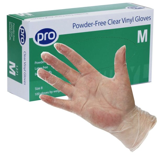PRO Powder-Free Clear Vinyl Gloves