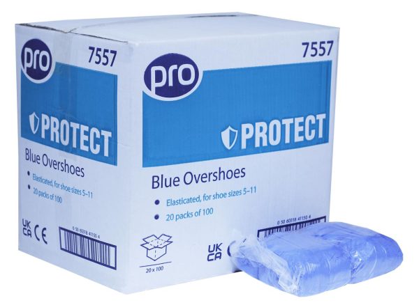 Blue CPE Overshoes – 16" ,  20 packs of 100 overshoes - Image 2