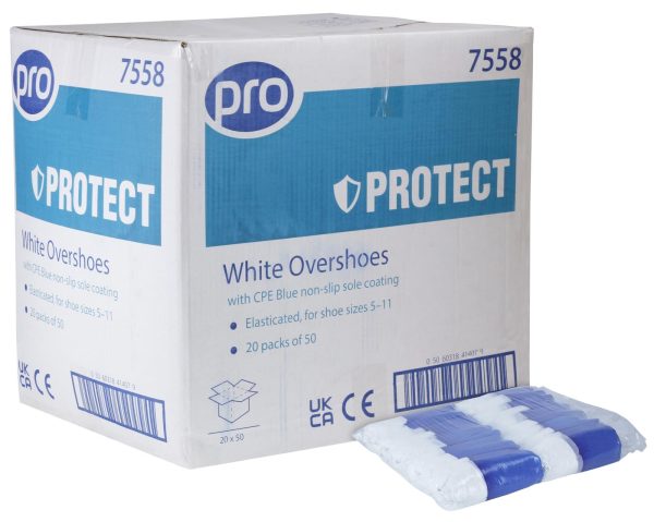 White Anti-Slip Overshoes 40 x 16cm 20 packs of 50 overshoes, Code: 7558 - Image 2