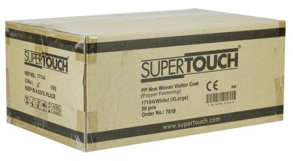 Polypropylene Lab/Visitor Coats - Stud Fastening 1 box of 50 coats - Image 3