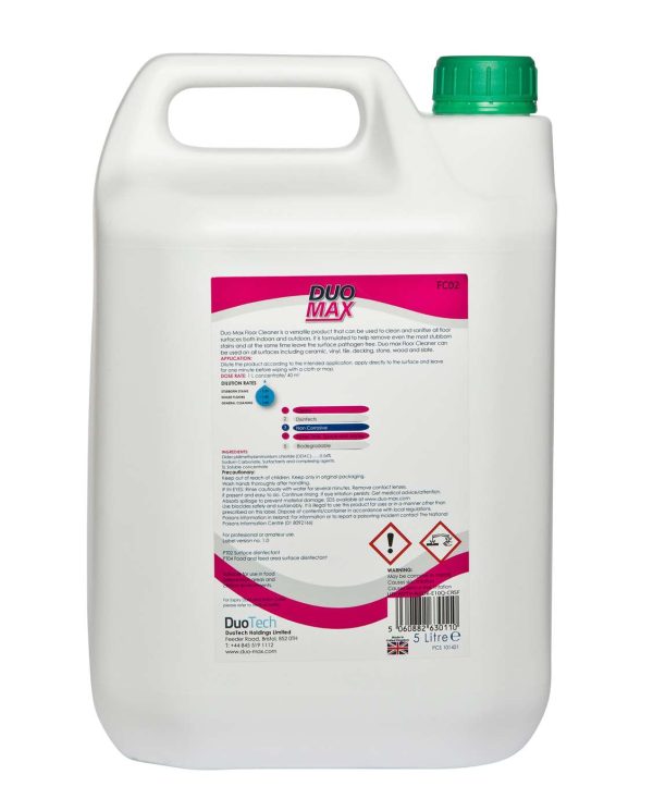 DuoMax Concentrated Floor Cleaner –2 x 5 litre containers - Image 4
