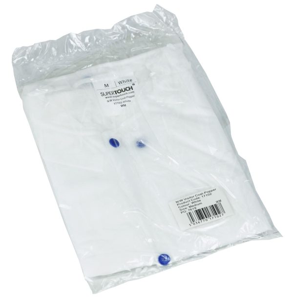 Polypropylene Lab/Visitor Coats - Stud Fastening 1 box of 50 coats - Image 4